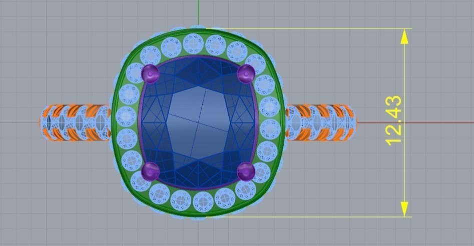 Engagement halo rings Model 3742 3D print model_6