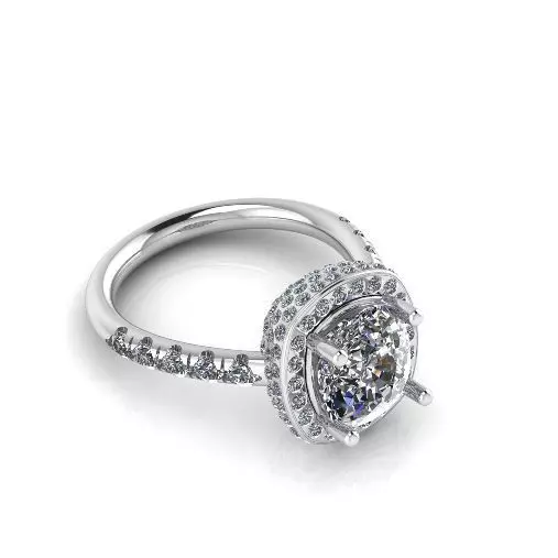 Engagement halo rings Model 3742 3D print model_0