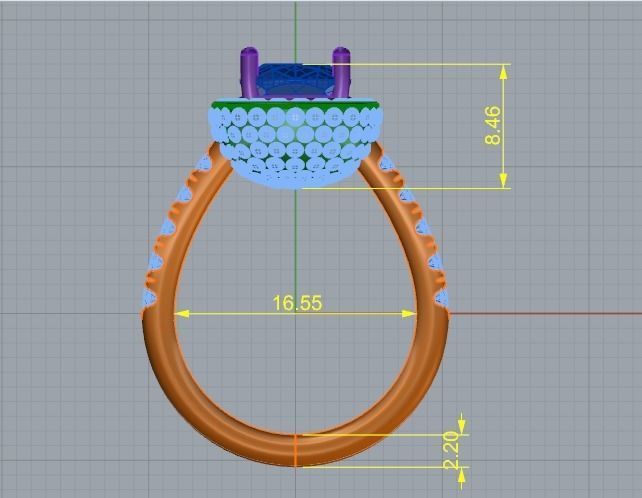 Engagement halo rings Model 3742 3D print model_5