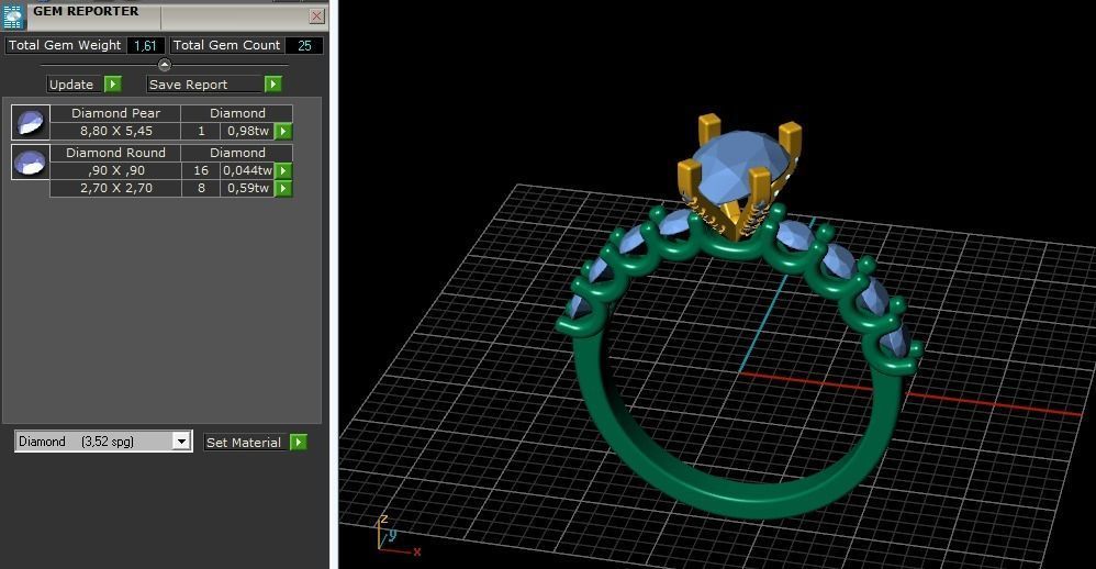 Engagement halo rings Model 3732 3D print model_8