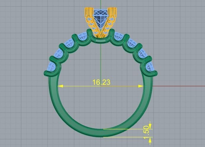 Engagement halo rings Model 3732 3D print model_5