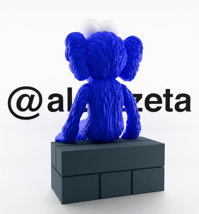 Kaws BFF Seeing Textured Low-poly 3D model_17