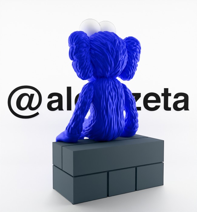 Kaws BFF Seeing Textured Low-poly 3D model_16
