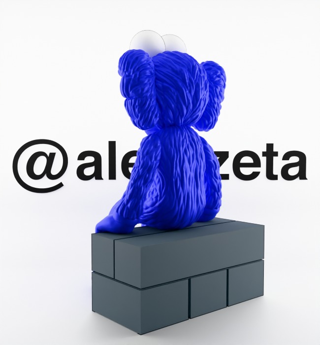 Kaws BFF Seeing Textured Low-poly 3D model_15