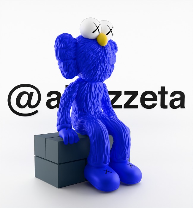 Kaws BFF Seeing Textured Low-poly 3D model_33