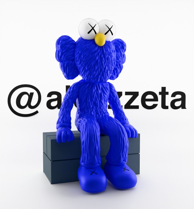 Kaws BFF Seeing Textured Low-poly 3D model_35