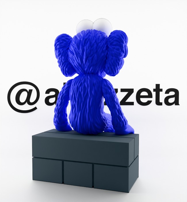 Kaws BFF Seeing Textured Low-poly 3D model_21