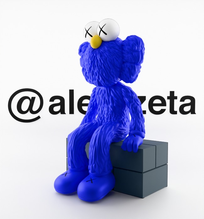 Kaws BFF Seeing Textured Low-poly 3D model_5