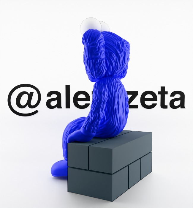 Kaws BFF Seeing Textured Low-poly 3D model_13