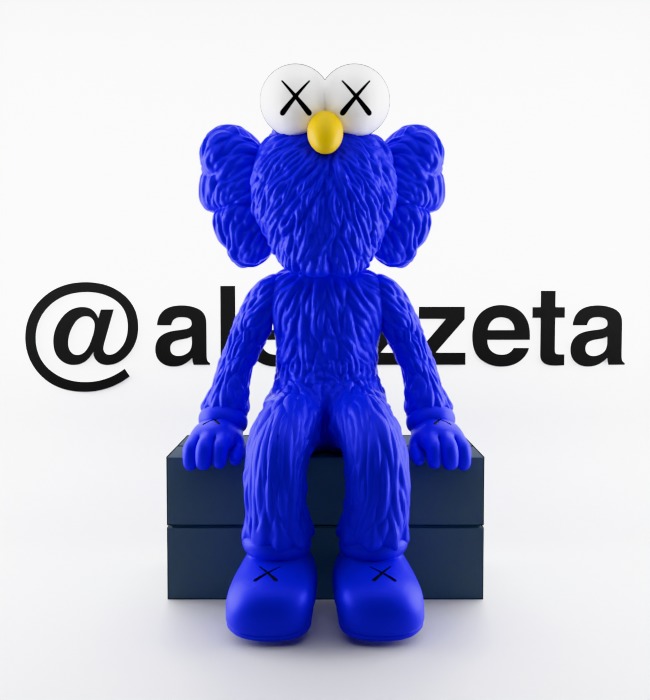 Kaws BFF Seeing Textured Low-poly 3D model_1