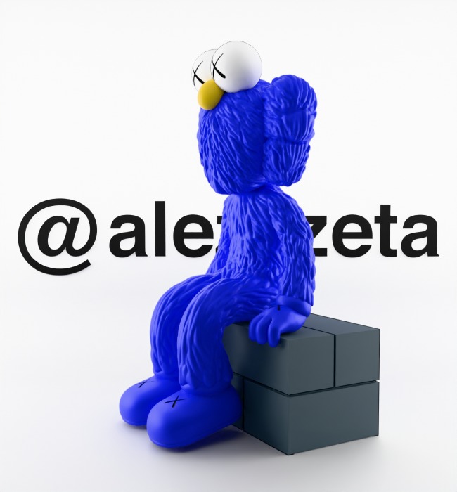 Kaws BFF Seeing Textured Low-poly 3D model_7