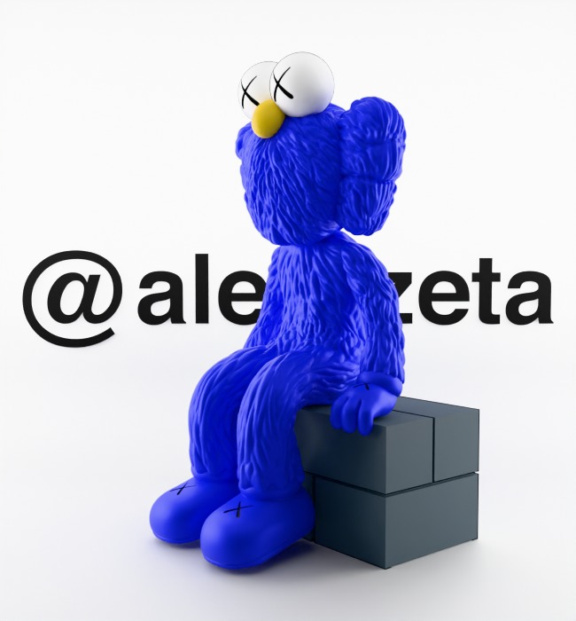 Kaws BFF Seeing Textured Low-poly 3D model_6