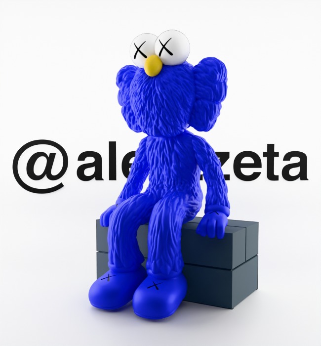 Kaws BFF Seeing Textured Low-poly 3D model_4