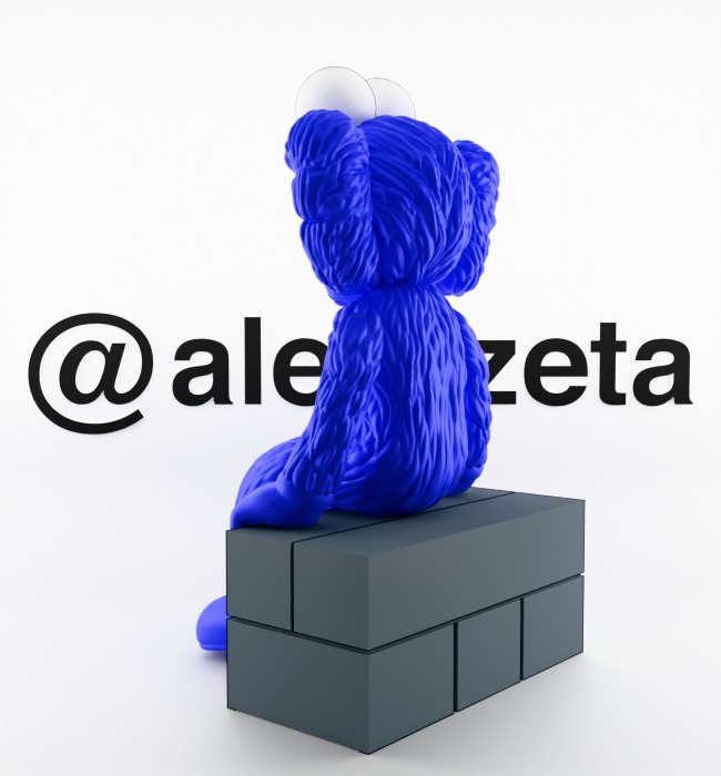 Kaws BFF Seeing Textured Low-poly 3D model_14