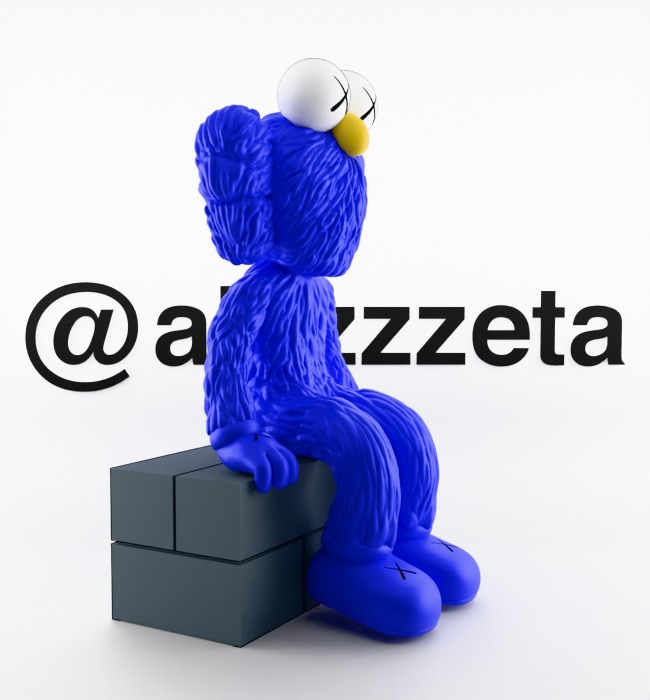 Kaws BFF Seeing Textured Low-poly 3D model_31