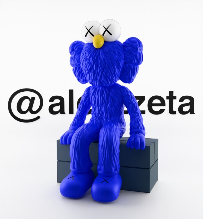 Kaws BFF Seeing Textured Low-poly 3D model_3