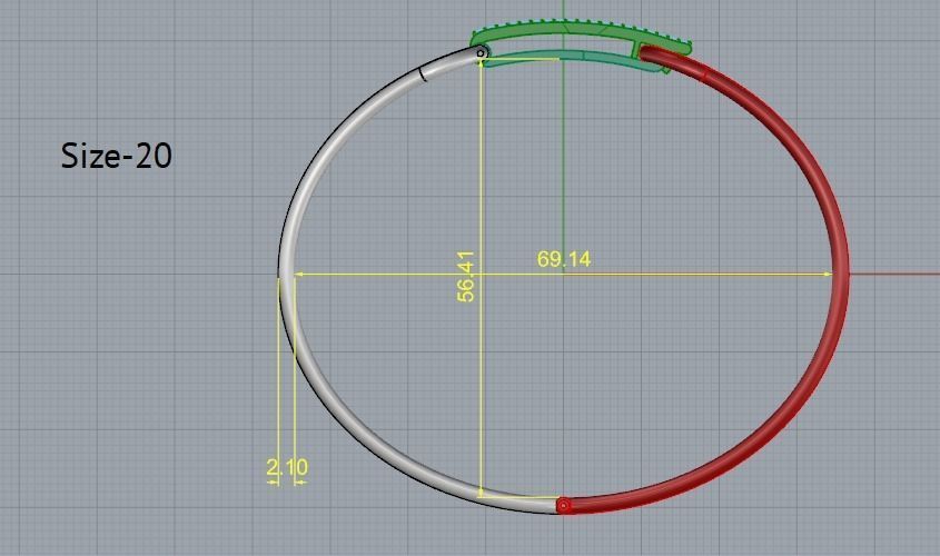 Bracelet size 20 Model 3770 3D print model_6