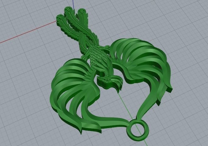 Phoenix pendant Model 3714 3D print model_4