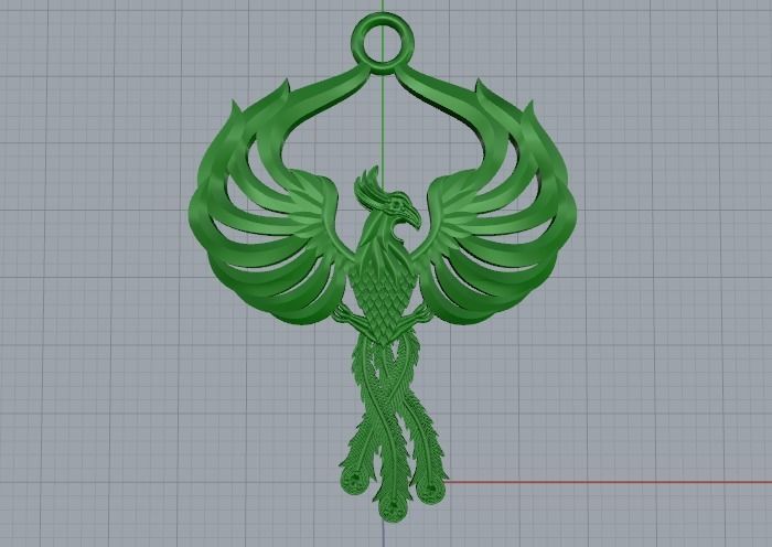 Phoenix pendant Model 3714 3D print model_2