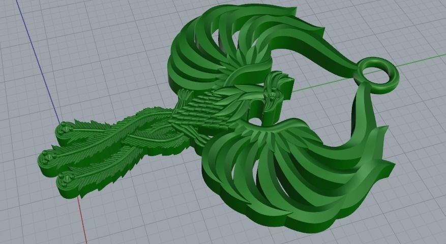 Phoenix pendant Model 3714 3D print model_3