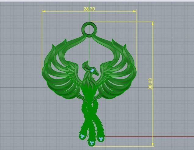 Phoenix pendant Model 3714 3D print model_6