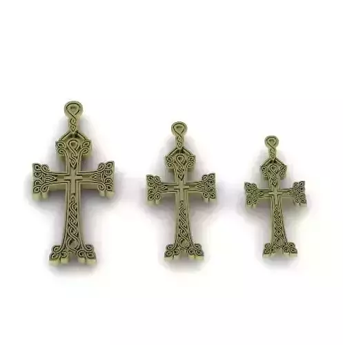 Pendant crosses three sizes Model 3711