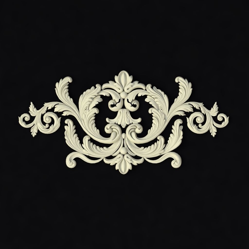 Central decor ornament for furniture 3D model_1