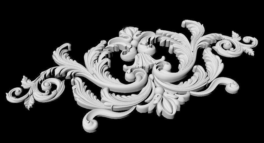 Central decor ornament for furniture 3D model_3