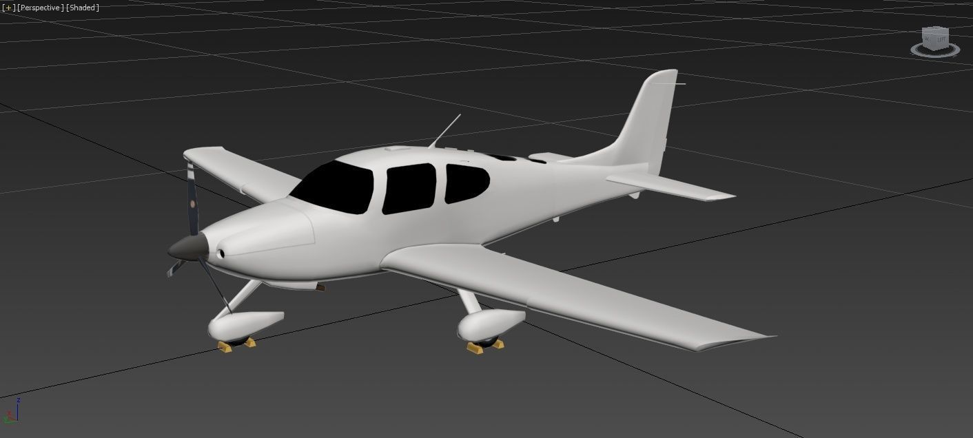 Cirrus SR22 Low Poly Static Airport Low-poly 3D model_6
