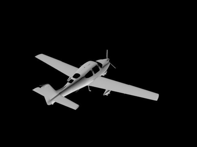 Cirrus SR22 Low Poly Static Airport Low-poly 3D model_5