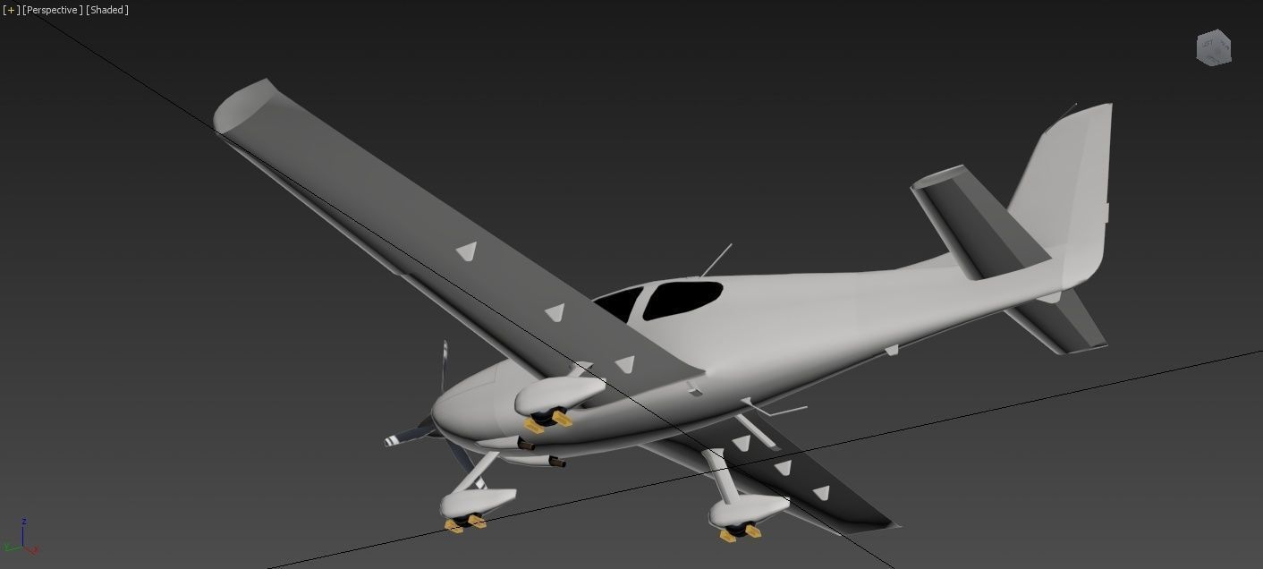 Cirrus SR22 Low Poly Static Airport Low-poly 3D model_7