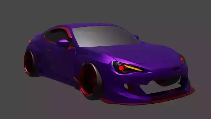Subaru BRZ and Toyota GT86 Drift JDM Game Ready 3D print model