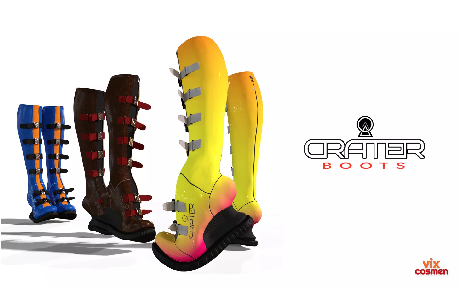 Crater Boots for Daz 3D model_0