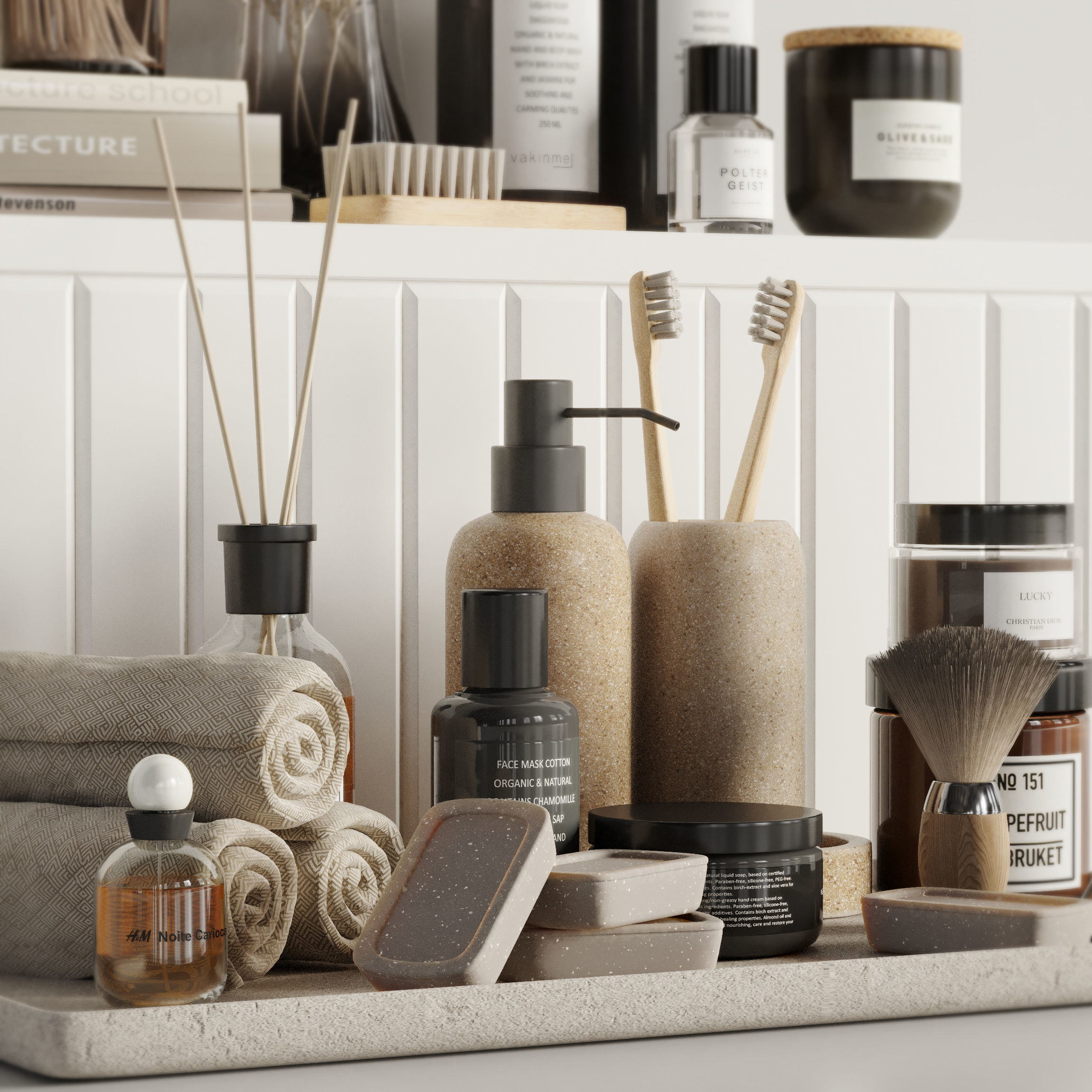 Bathroom accessories Set 3D model_1