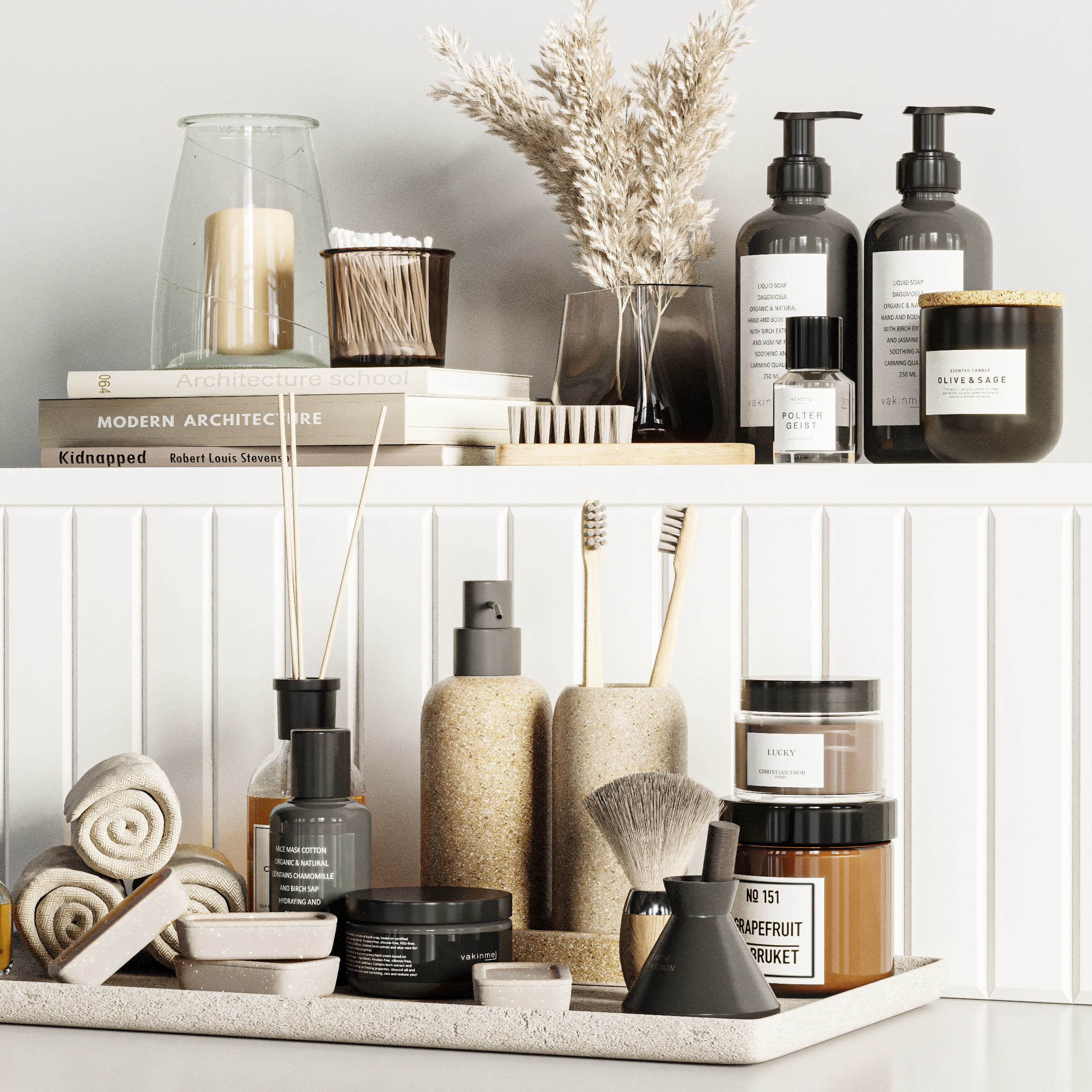 Bathroom accessories Set 3D model_2