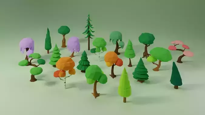 Low Poly Trees Pack 01