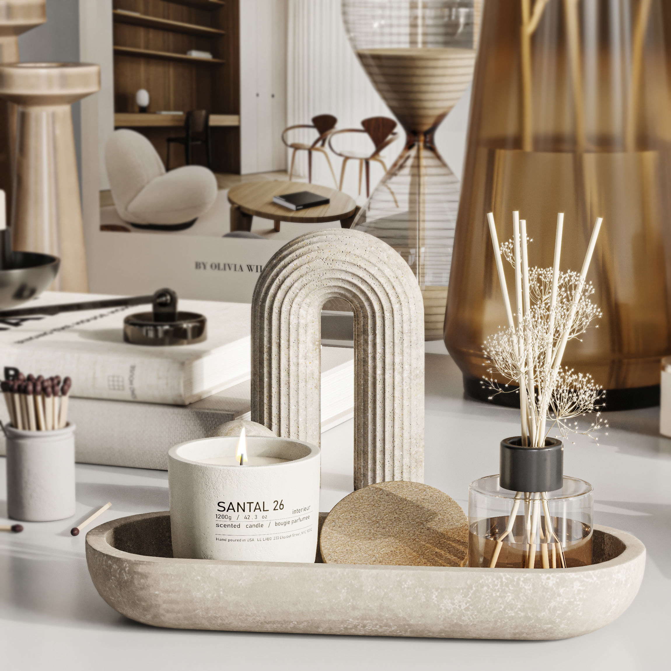 Decorative set 3D model_2