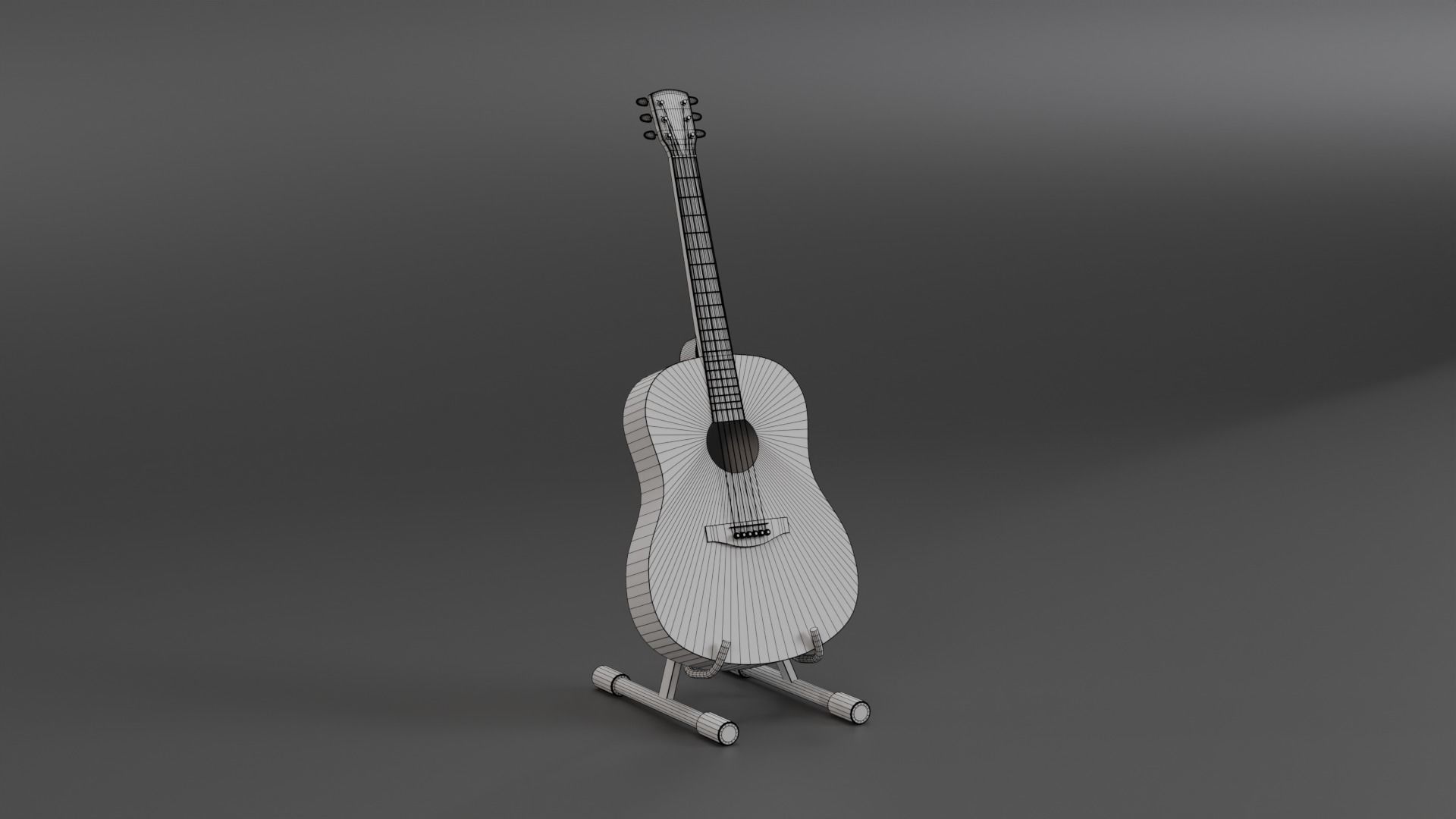 Guitar - Classic Low-poly 3D model_1