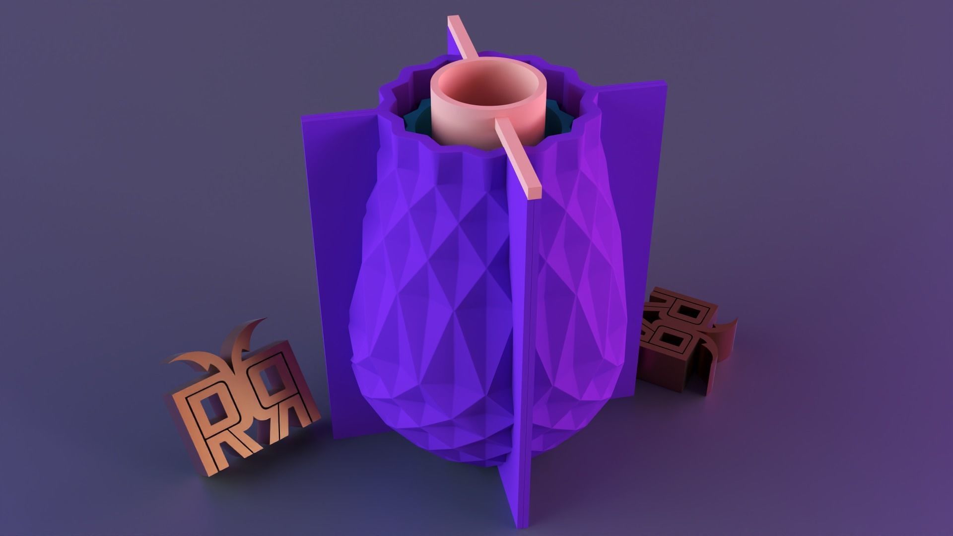 pattern Vase with outer 3D print model_2
