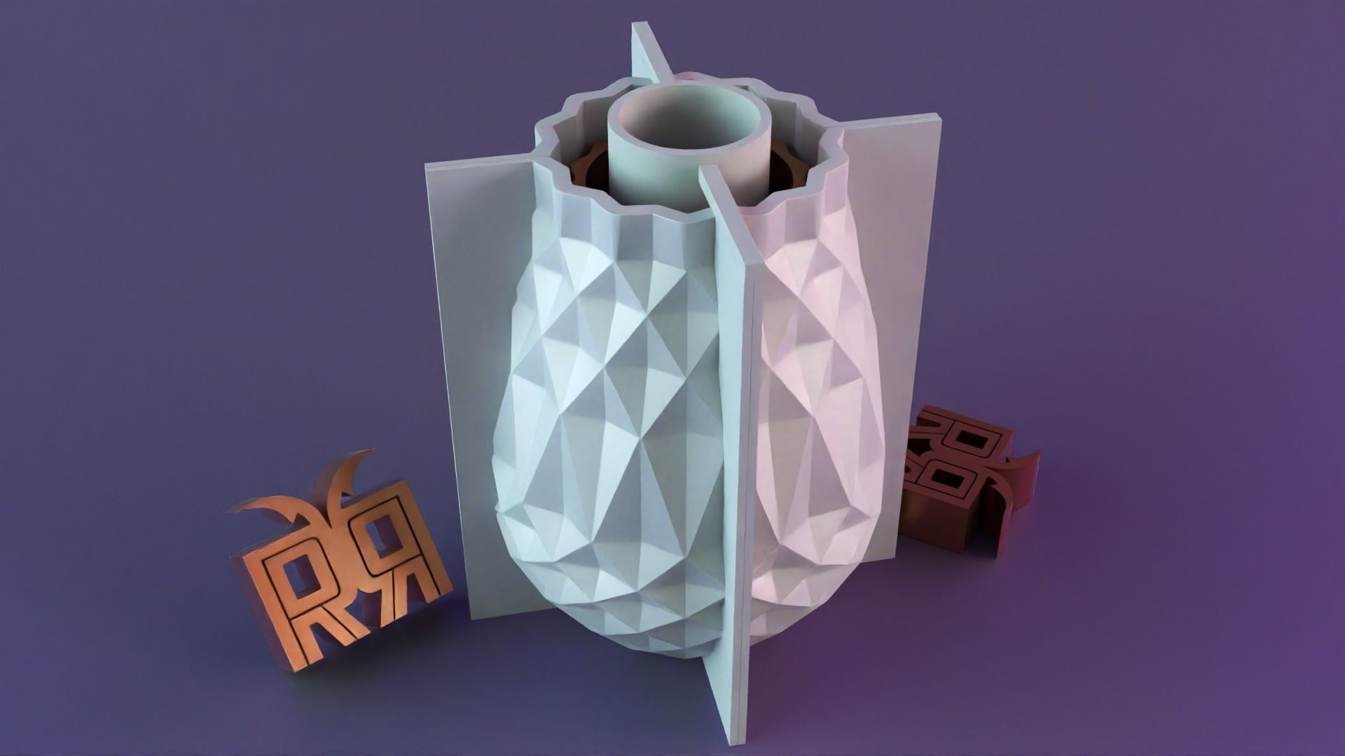 pattern Vase with outer 3D print model_4