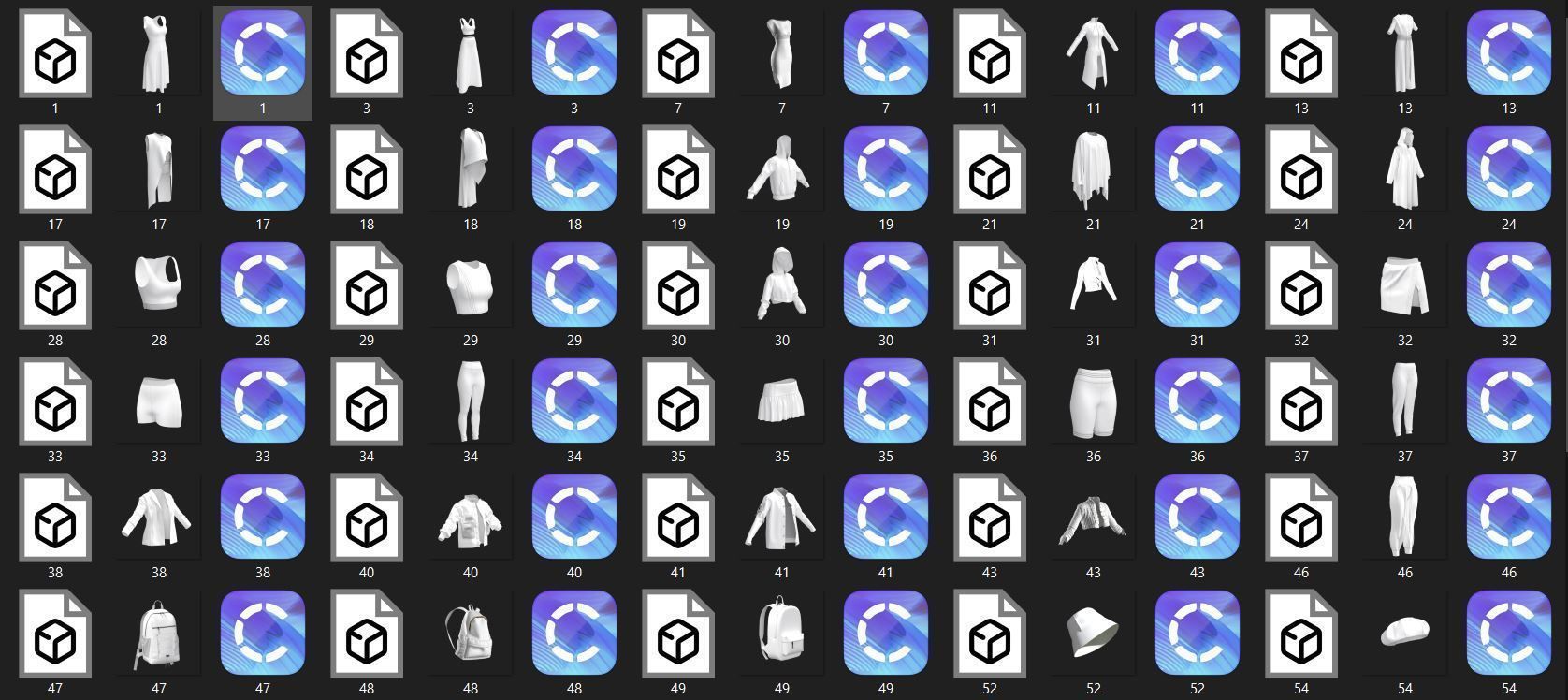 50 BASIC CLOTHES AND ACCESSORIES FOR FEMALE  Low-poly 3D model_2