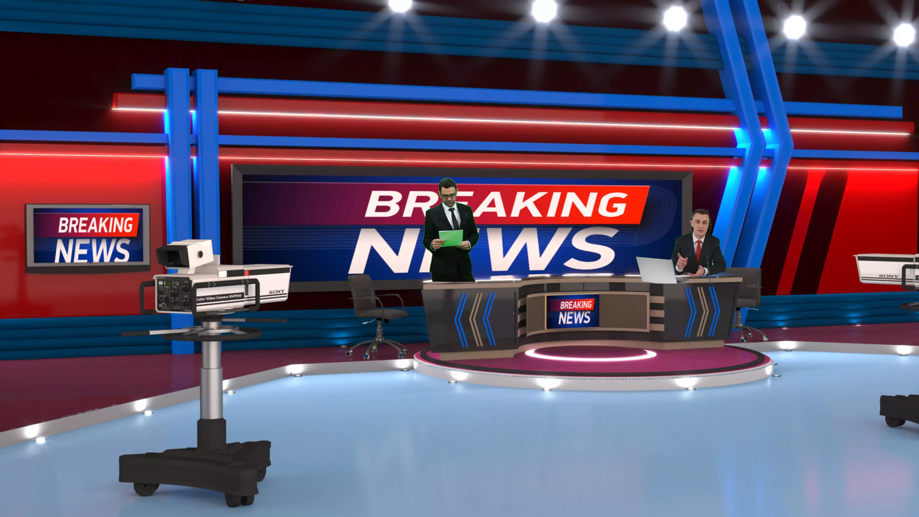 TV Live Studio 3D model_0