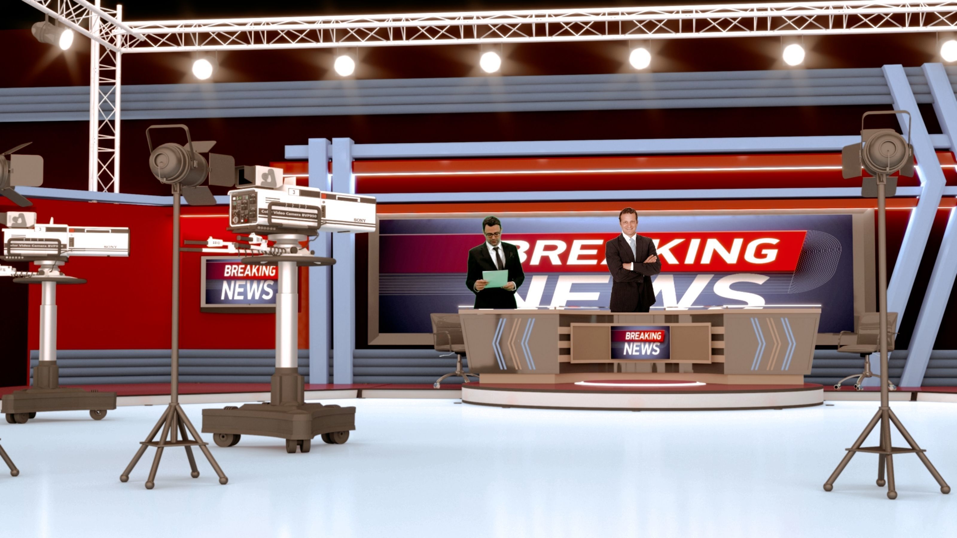 TV Live Studio 3D model_8