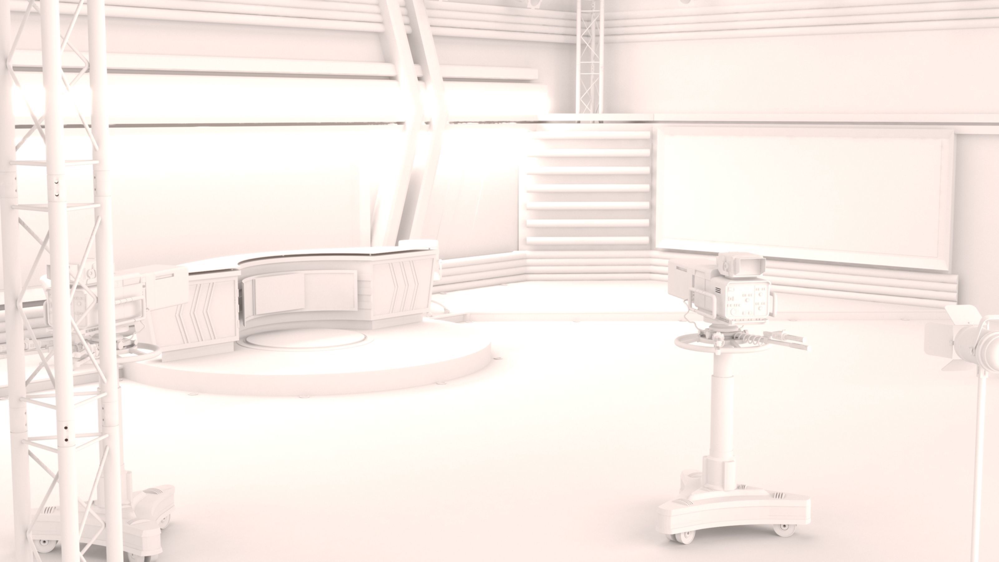 TV Live Studio 3D model_31