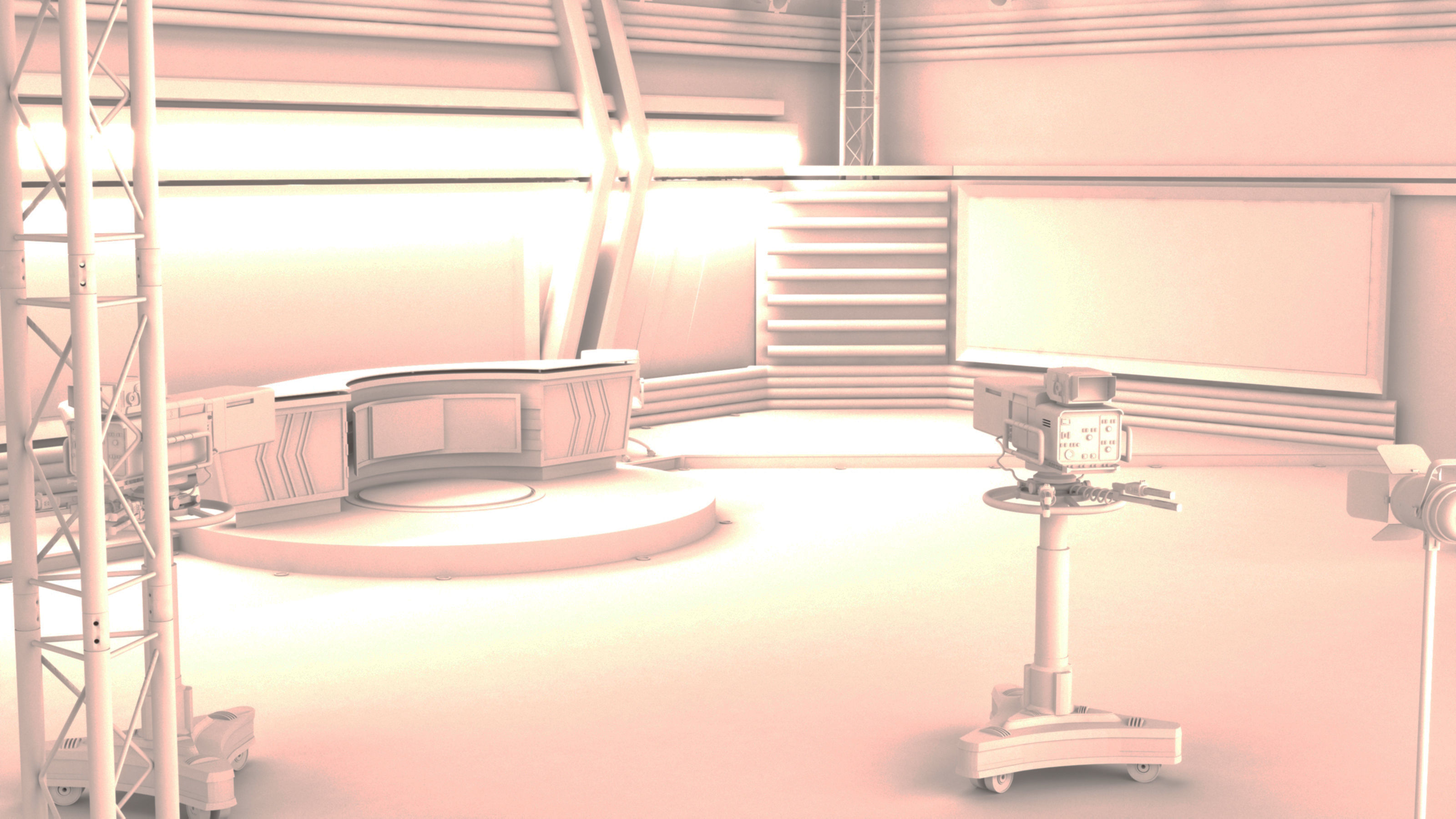 TV Live Studio 3D model_36