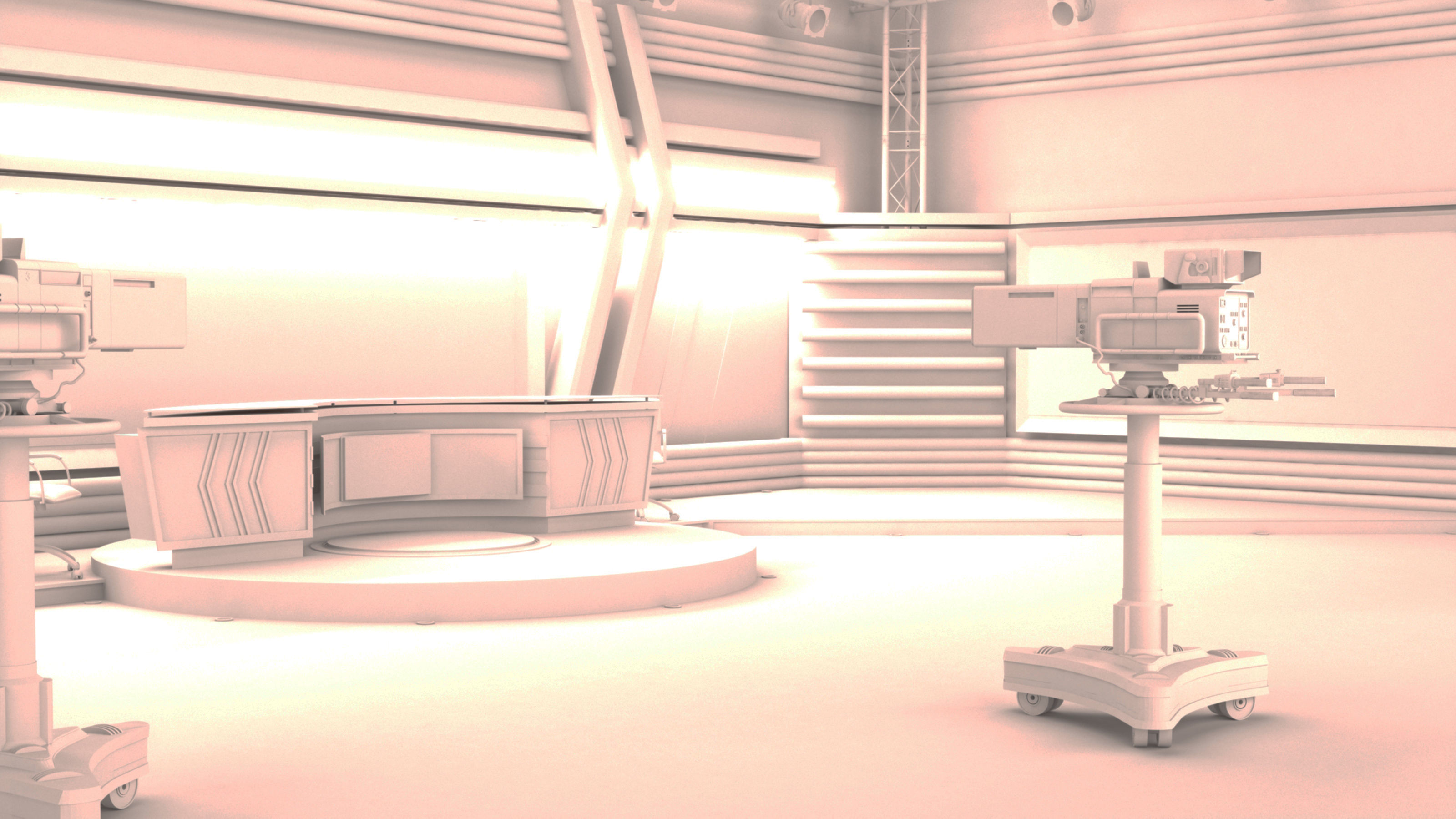 TV Live Studio 3D model_35