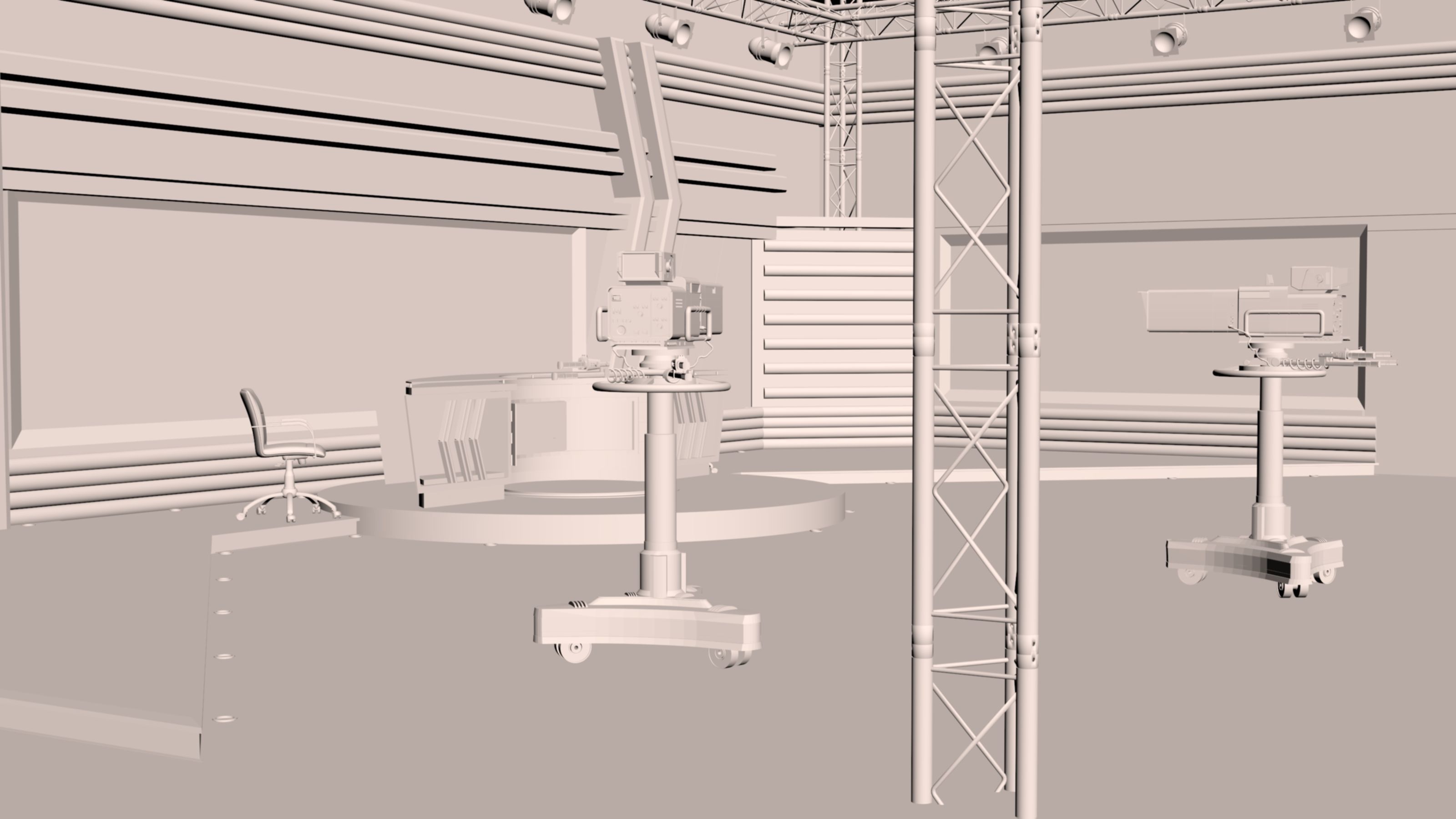 TV Live Studio 3D model_38