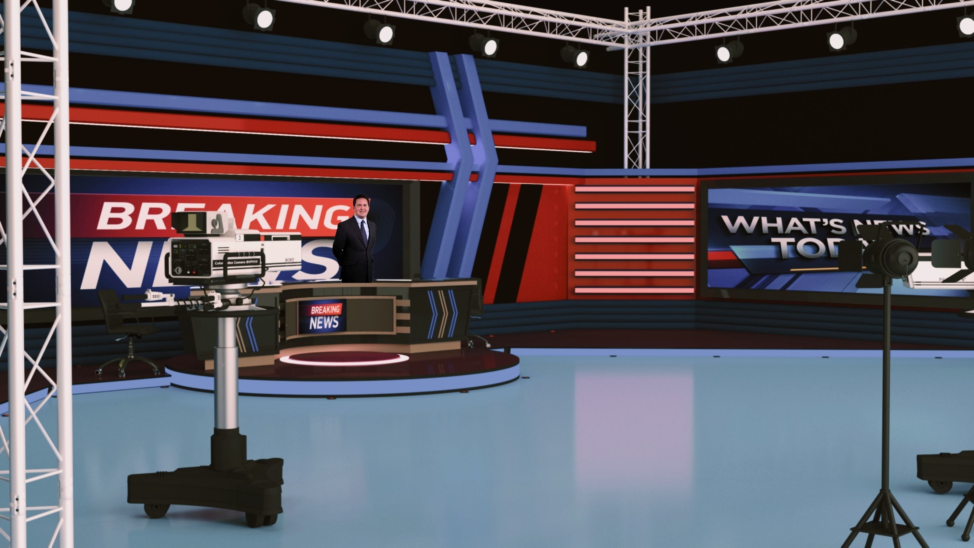 TV Live Studio 3D model_23