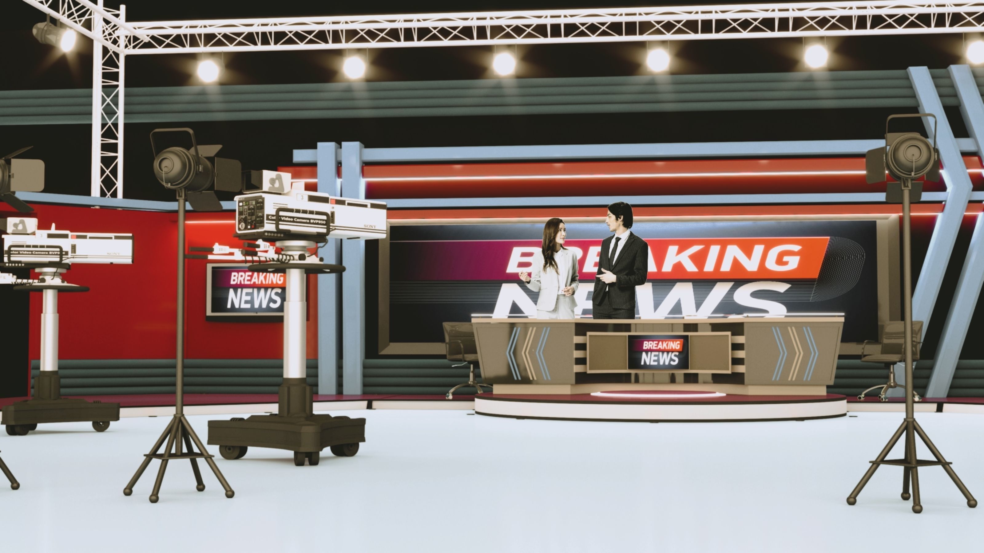 TV Live Studio 3D model_6