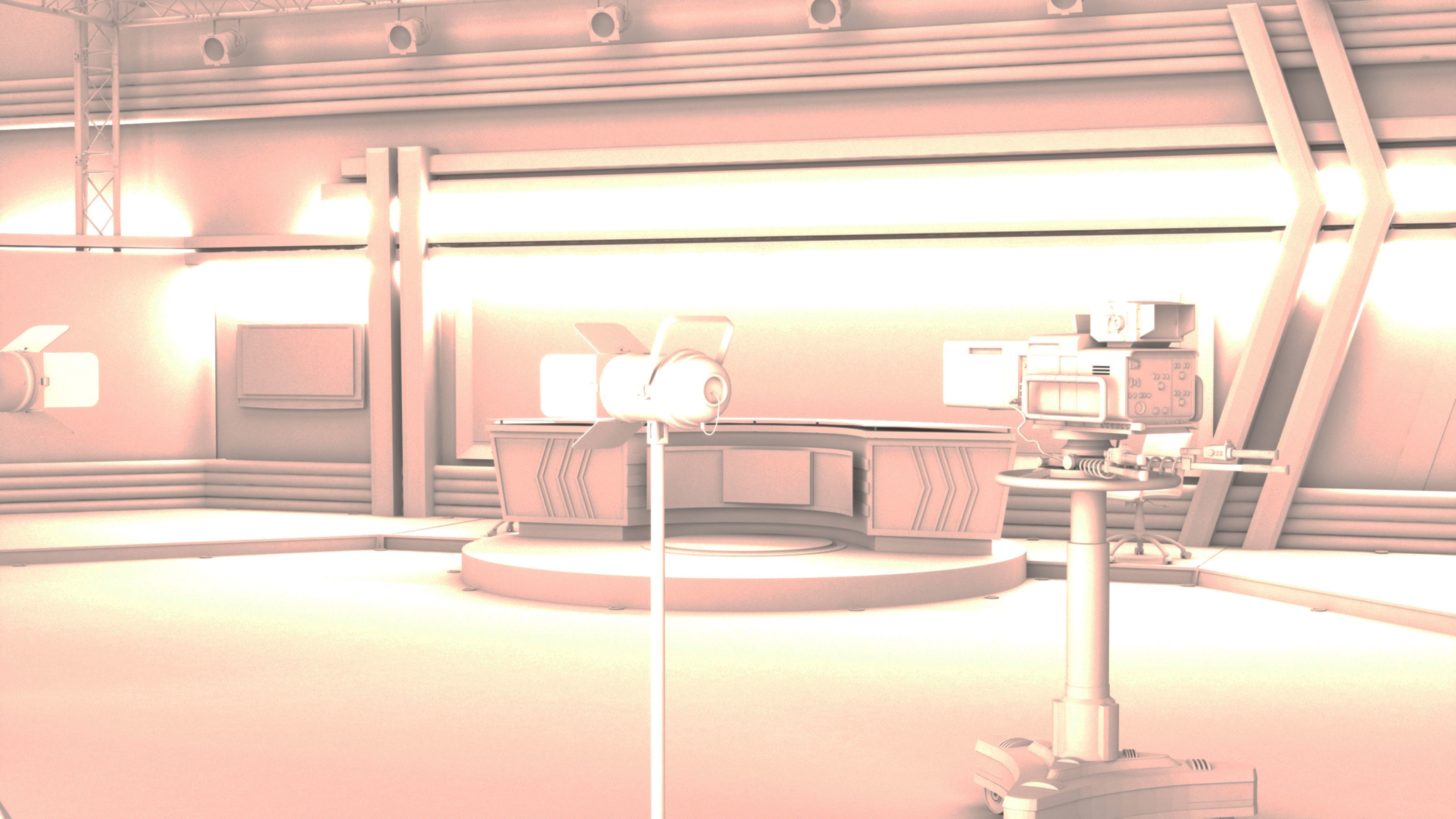 TV Live Studio 3D model_32